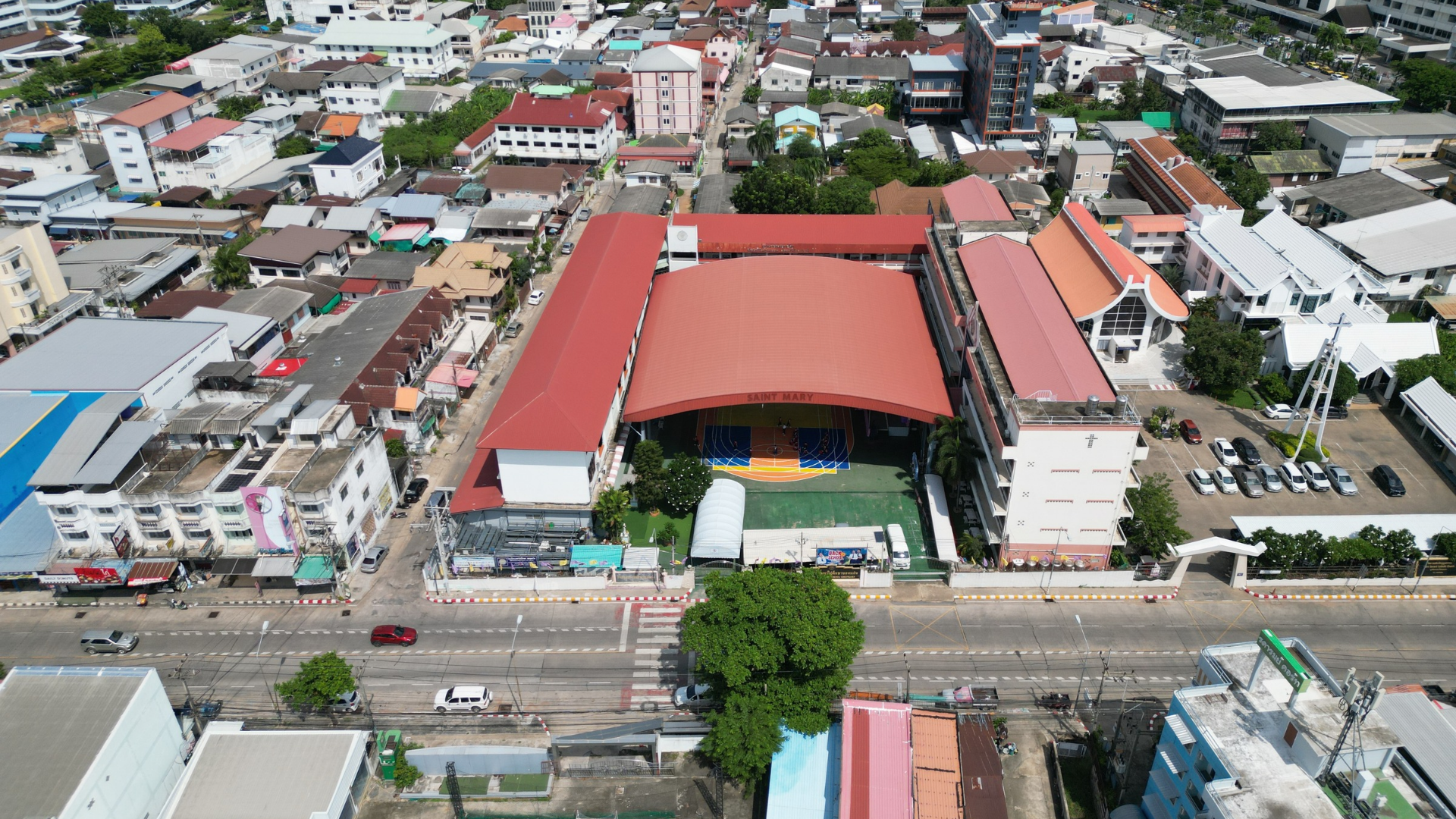 ภาพบริเวณโรงเรียนมุมสูง